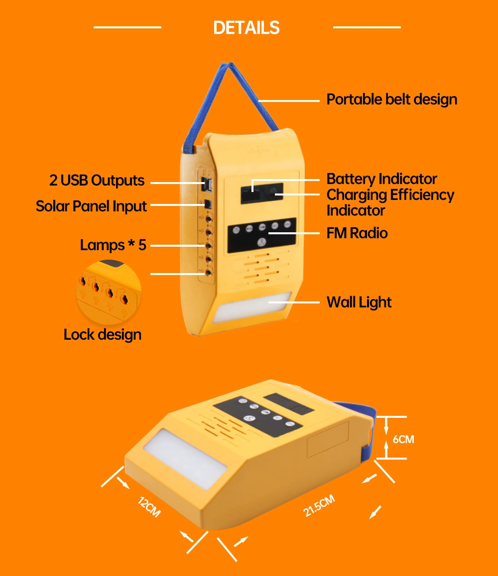 Portable Solar Home Lighting System Solar Power for Laptop Solar Energy System 8W